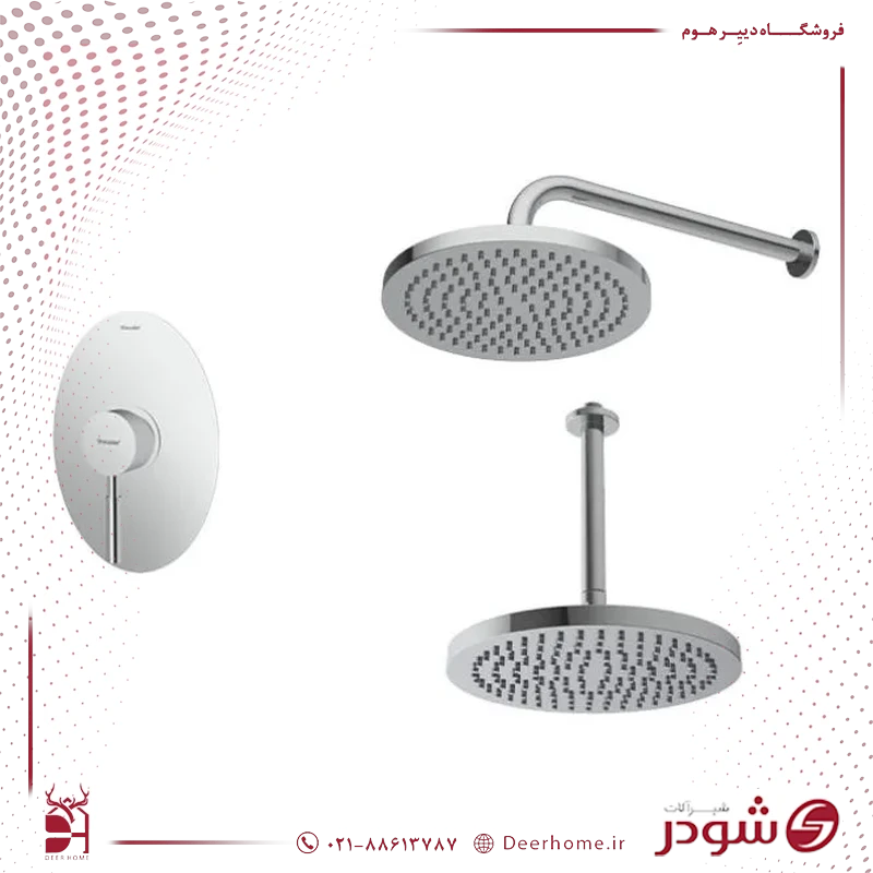 شیر حمام توکار شودر روگن تیپ 1 کروم