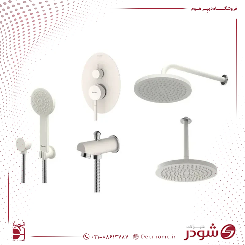 شیر حمام توکار شودر روگن تیپ 4 شیری کروم شیر حمام توکار شودر روگن تیپ 4 شیری کروم