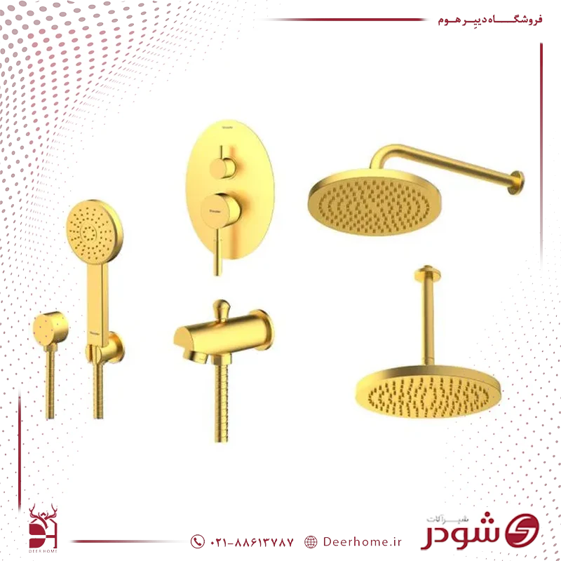 شیر حمام توکار شودر روگن تیپ 4 طلایی مات شیر حمام توکار شودر روگن تیپ 4 طلایی مات