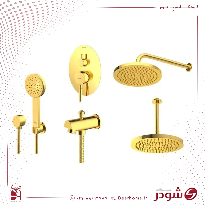شیر حمام توکار شودر روگن تیپ 4 طلایی شیر حمام توکار شودر روگن تیپ 4 طلایی