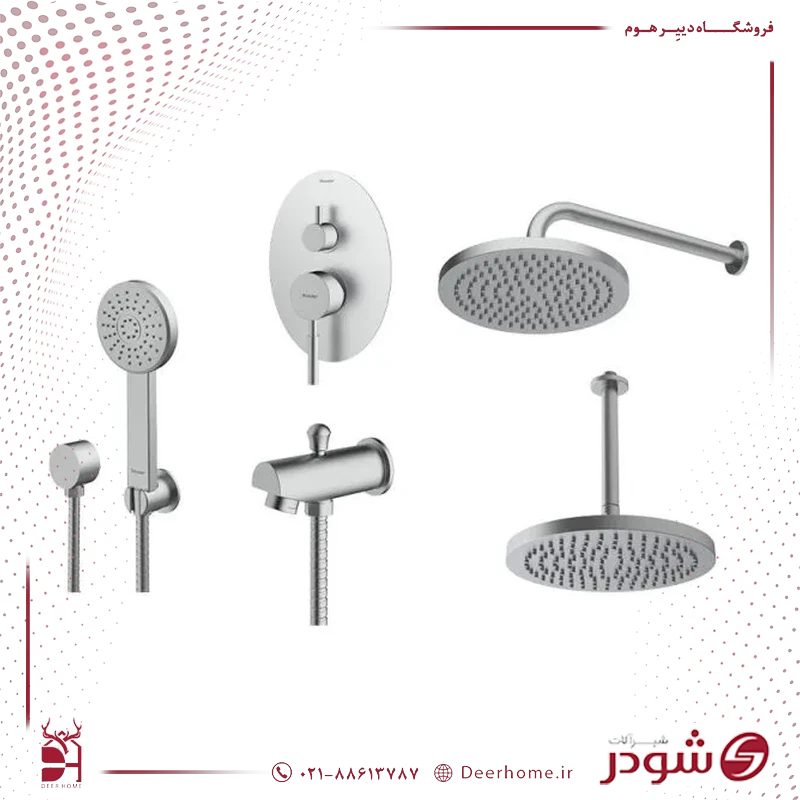 شیر حمام توکار شودر روگن تیپ 4 کرومات شیر حمام توکار شودر روگن تیپ 4 کرومات