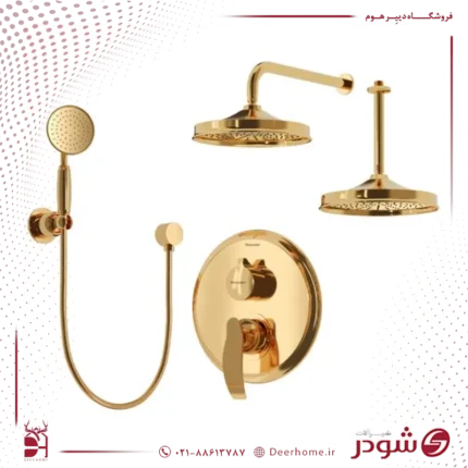 شیر حمام توکار شودر مدل گلوریس تیپ 3 طلایی