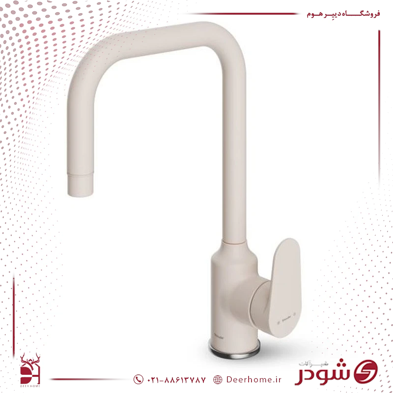 شیر ظرفشویی شودر مدل آلپ شیری کروم