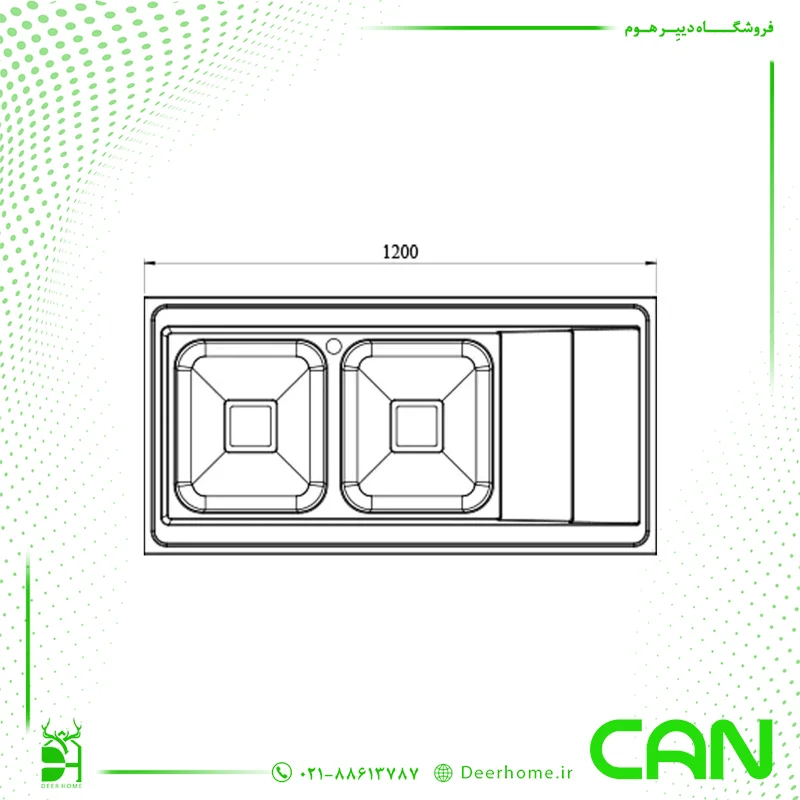 ابعاد سینک مدل 9152s