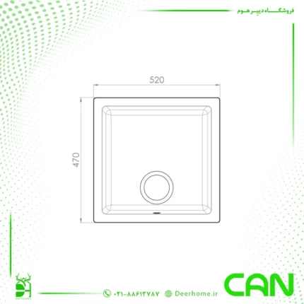 ابعاد سینک گرانیتی کن مدل بل