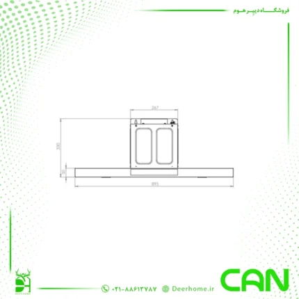 ابعاد هود مخفی کن مدل 1450