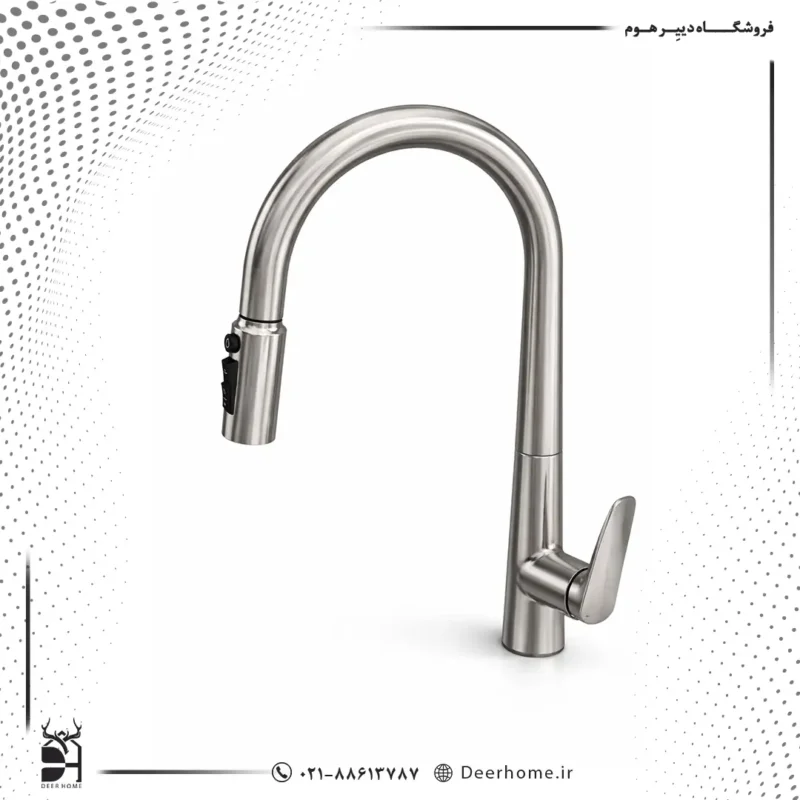 شیر آشپزخانه انزو 1302استیل مات تصفیه دار