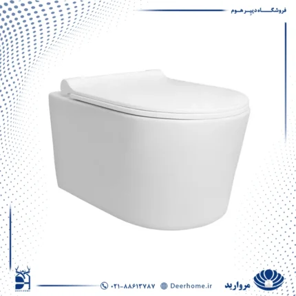 توالت وال هنگ مروارید مدل دسپینا سفید