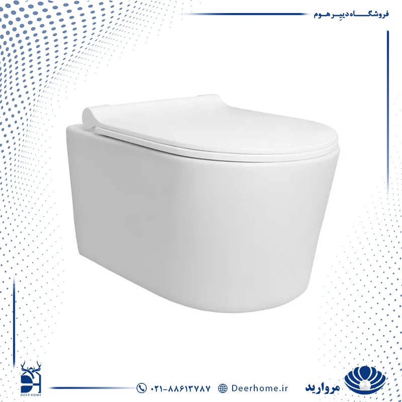 توالت وال هنگ مروارید مدل دسپینا سفید