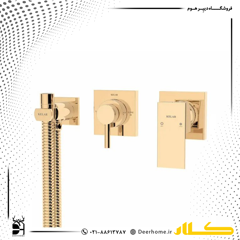 شیر توالت بیده توکار کلار مدل فلت لاکچری طلایی شیر توالت بیده توکار کلار مدل فلت لاکچری طلایی