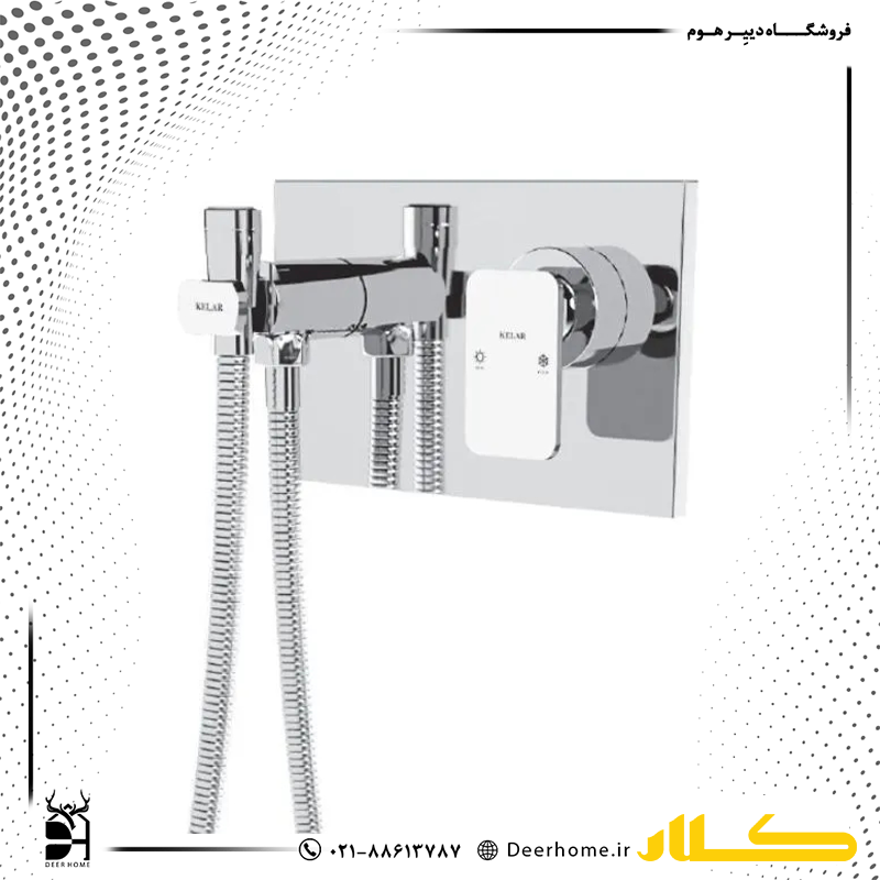 شیر توالت توکار کلار مدل نیوفلت کرومات