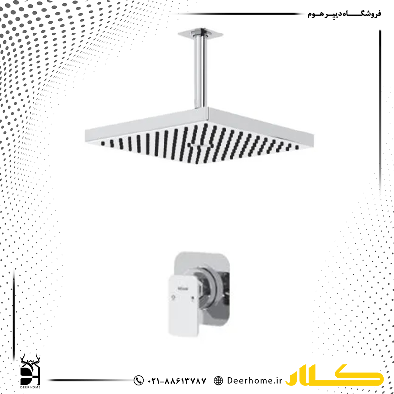 شیر حمام توکار کلار مدل سوپر فلت لاکچری تیپ 1 کرومات