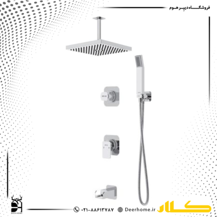 شیر حمام توکار کلار مدل سوپر فلت لاکچری تیپ 3 کروم