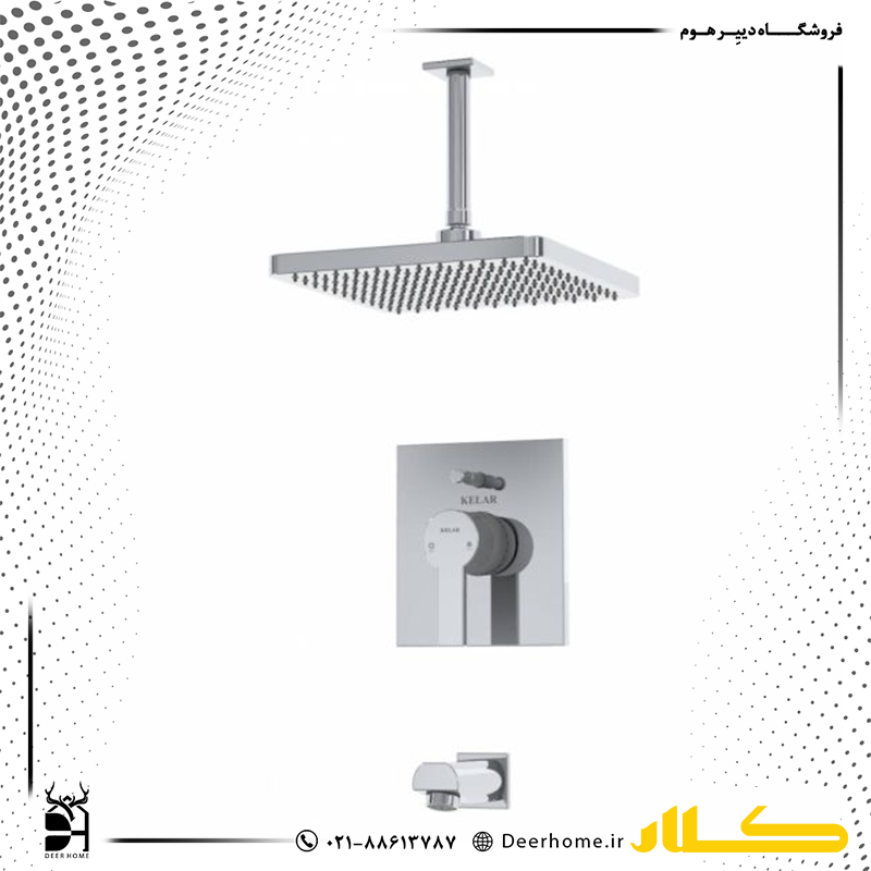 شیر حمام توکار کلار مدل فلت کلاسیک تیپ 2 کرومات