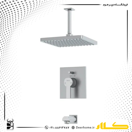 شیر حمام توکار کلار مدل فلت کلاسیک تیپ 2 کرومات