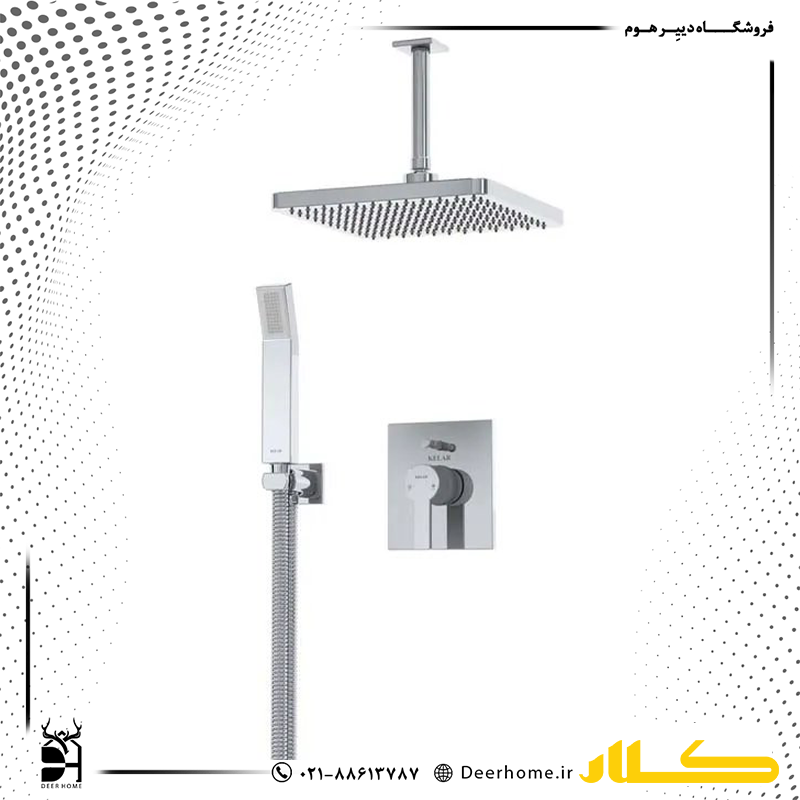 شیر حمام توکار کلار مدل فلت کلاسیک تیپ 3 کروم