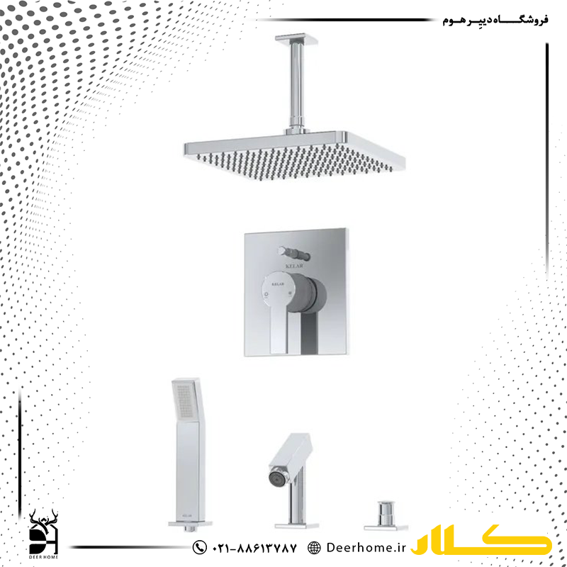 شیر حمام توکار کلار مدل فلت کلاسیک تیپ 5 کروم