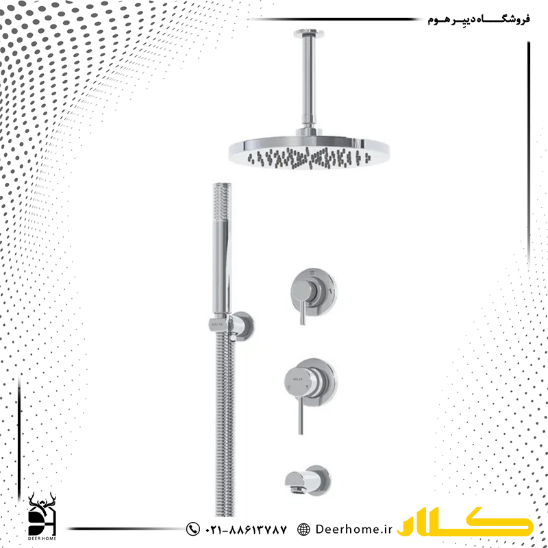 شیر حمام توکار کلار مدل فلور لاکچری تیپ 3 کروم
