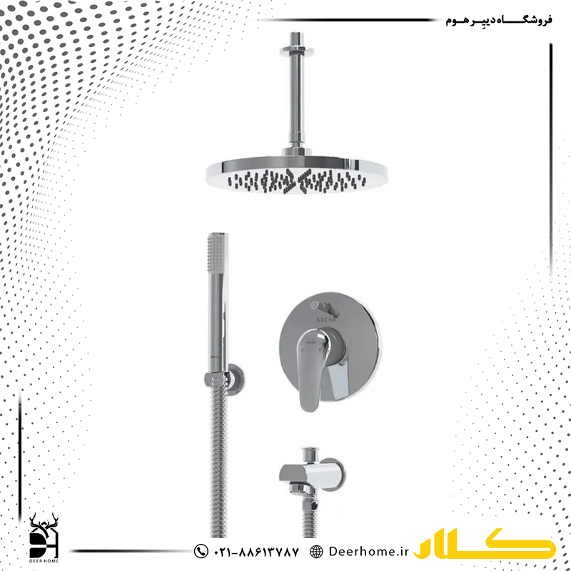 شیر حمام توکار کلار مدل فلور کلاسیک تیپ 4 کروم
