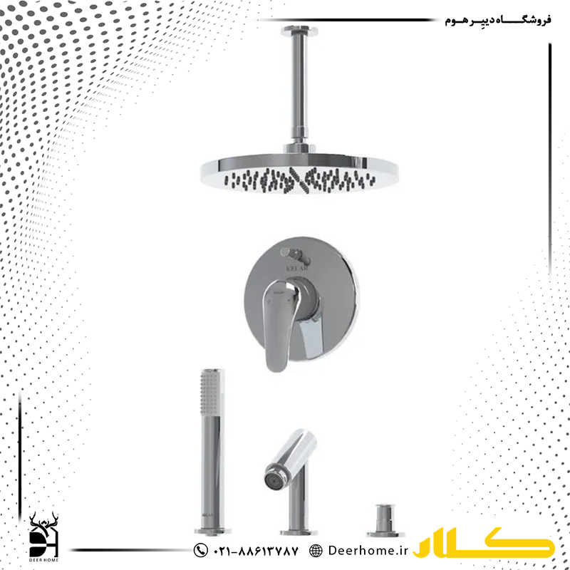 شیر حمام توکار کلار مدل فلور کلاسیک تیپ 5 کروم