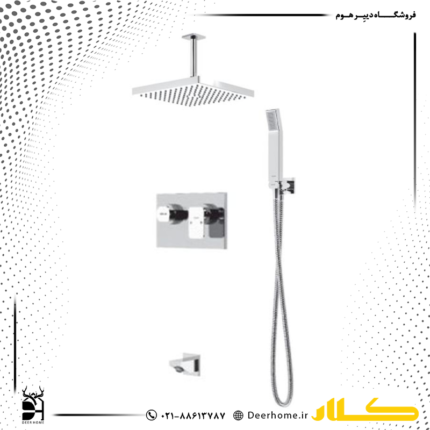 شیر حمام توکار کلار مدل نیوفلت کروم