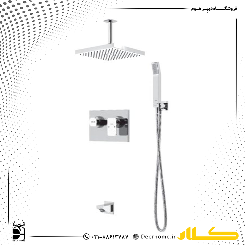شیر حمام توکار کلار مدل نیوفلت کروم