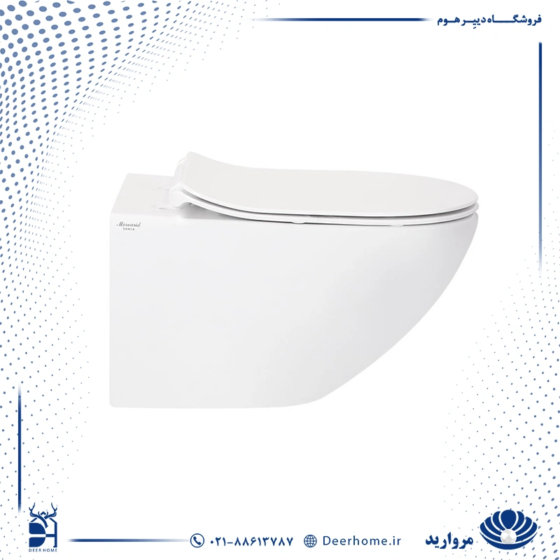 توالت وال هنگ مروارید مدل سانتا 53 با درب UF
