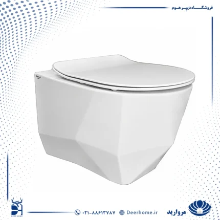 توالت وال هنگ مروارید مدل سونیا 52 با درب UF