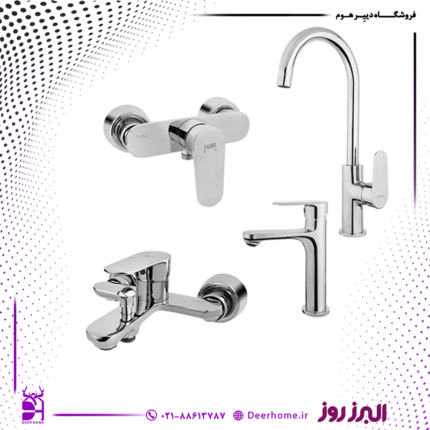 ست شیرآلات البرز روز مدل ونتو کروم