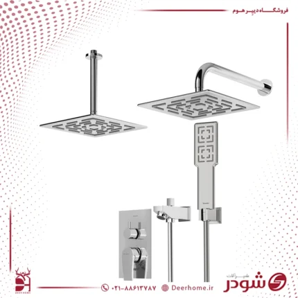 شیر حمام توکار شودر مدل رومر پلاس تیپ 4 کروم