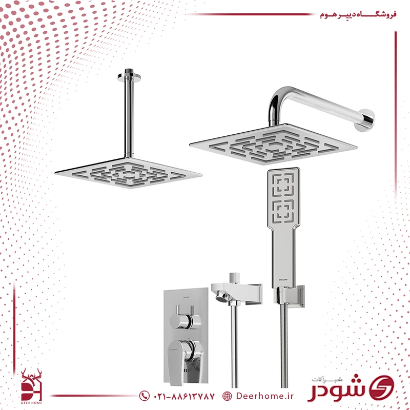 شیر حمام توکار شودر مدل رومر پلاس تیپ 4 کروم